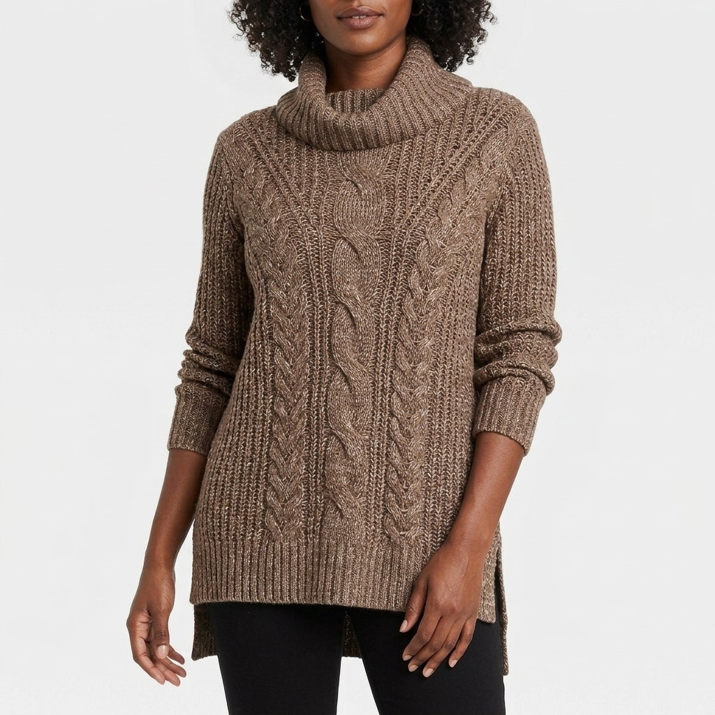 Universal Thread Brown Cable Knit Pullover Sweater Vest Women Size L